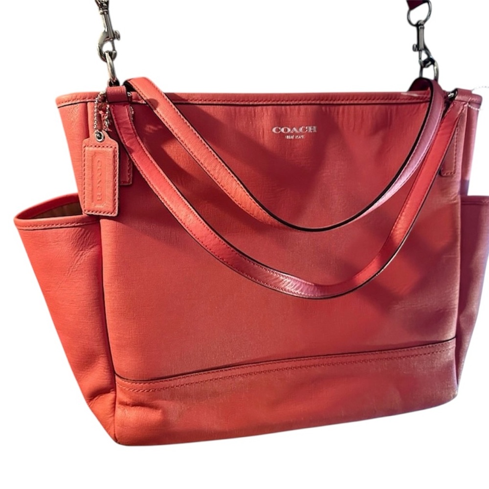 Coach Legacy Large‎ Coral Leather Crossbody for Work, Travel or Baby Bag 26353